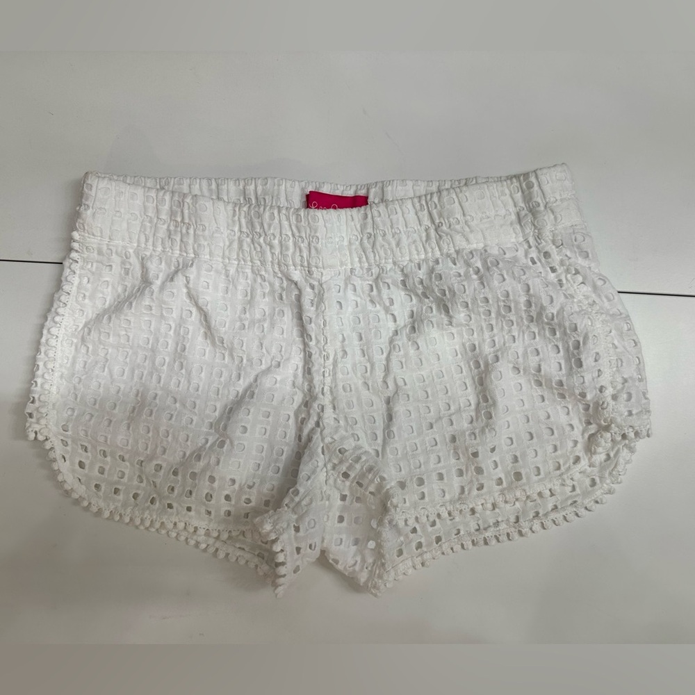 Lilly Pulitzer for Target, White Eyelet Elastic Waist Shorts, Small XS